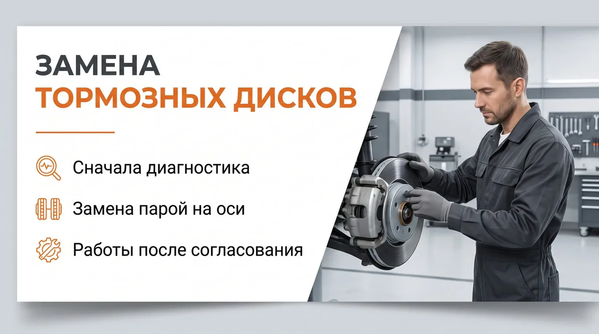 Замена тормозных дисков